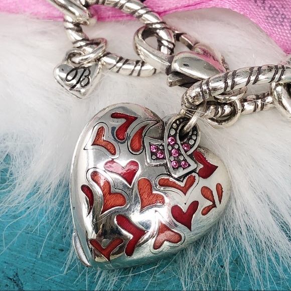 Brighton Power of Pink Crystal Heart Link Bracelet - Picture 4 of 6